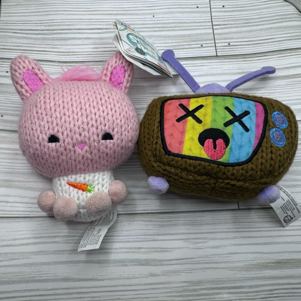 Ami Amis Bunni The Bunny Rabbit 4” And Telly Mini Crochet Plush Jakks NEW Wave 1
